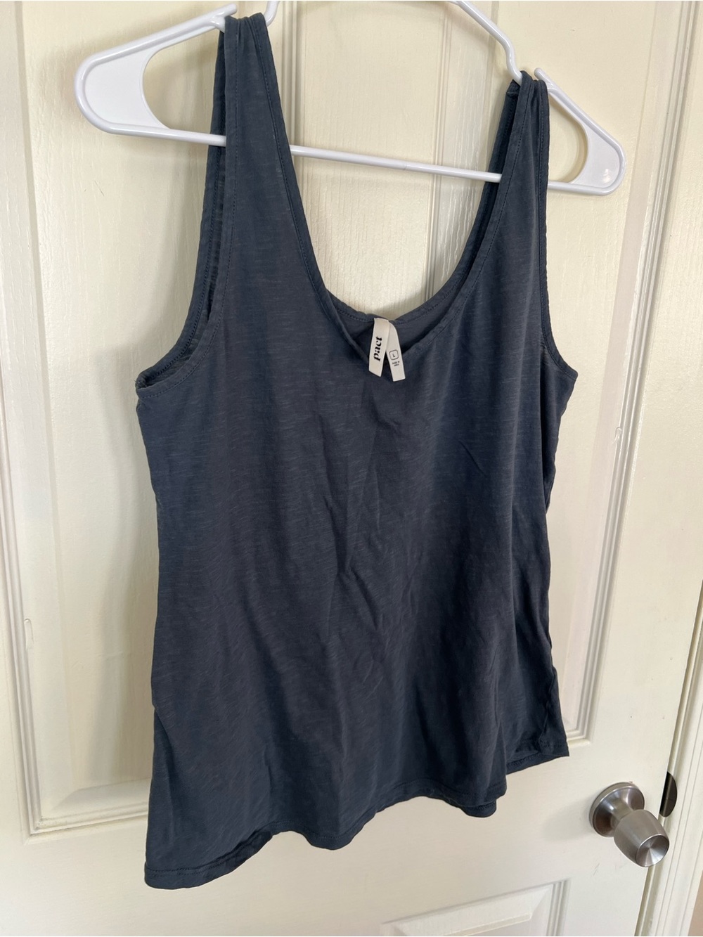 Pact Organic Cotton Scoop Neck Tank Top Charcoal/Slate Large